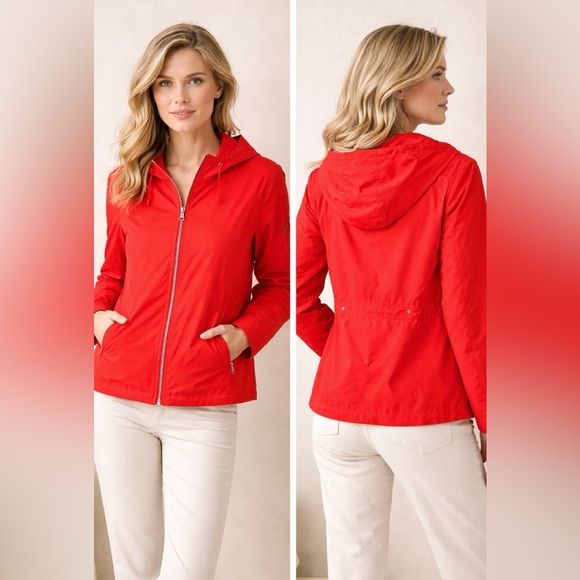 Lauren Ralph Lauren Jackets & Blazers - *Lauren -Ralph Lauren red hooded jacket with scarf print lining- pockets